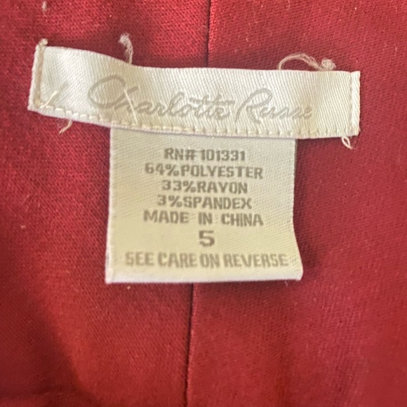 Size 5 vintage Charlotte Russe red flare plants - Picture 3 of 3